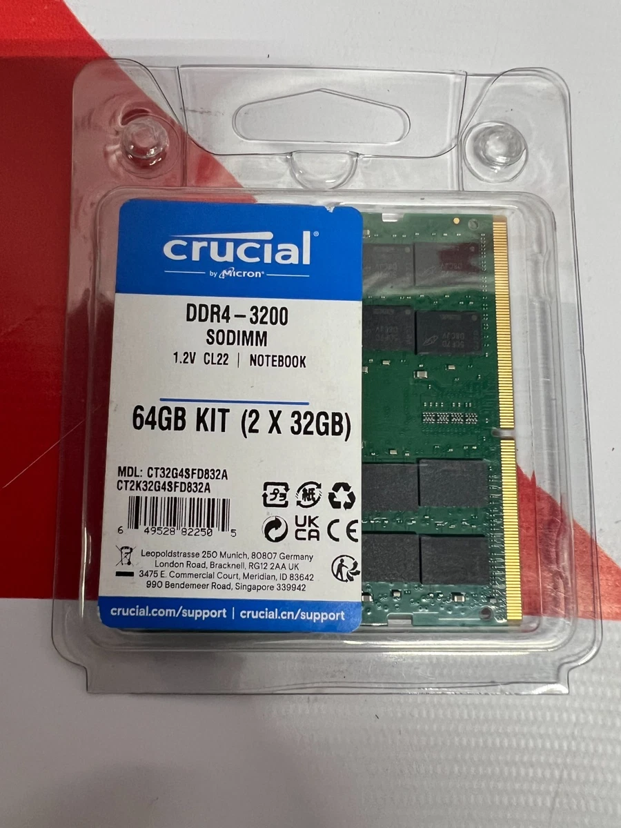 Crucial DDR4 SDRAM 64 GB Total Capacity Memory (RAM) for sale | eBay