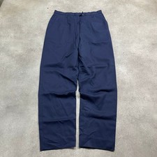Pendleton Trousers Womens UK 12 Vintage 100% Virgin Wool Pleated Pants, Blue