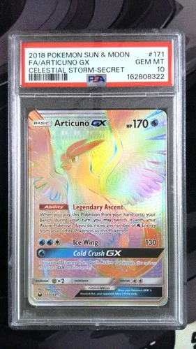 2018 POKEMON SUN & MOON CELESTIAL STORM SECRET #171 FULL ART/ARTICUNO GX PSA 10