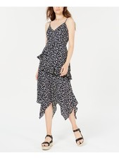 TRIXXI Womens Sheath Midi Dress Navy Spaghetti Strap V Neck Party Juniors 3