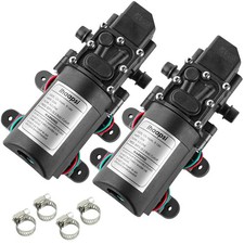 12V DC Diaphragm Water Pump, Self-Priming 80 PSI 1.2 GPM 2