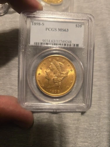 1898-S $20 Liberty Gold Double Eagle Coin MS-63 by PCGS