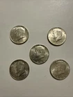 1964 KENNEDY HALF DOLLAR LOT OF 5(five) 90% SILVER $2.50 FACE VALUE UNCIRCULATED