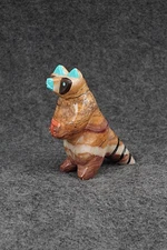 Raccoon Zuni Fetish Carving - Enrike Leekya