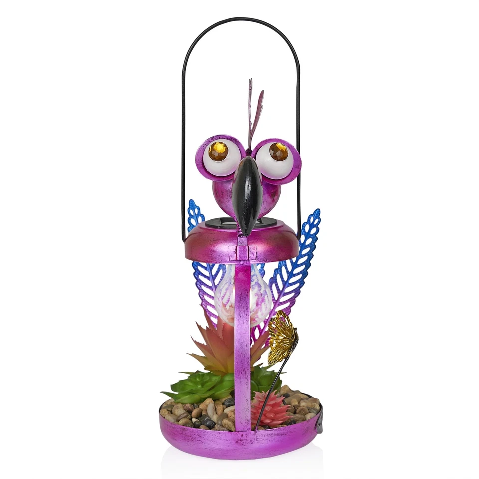 Solar Pink Flamingo Garden Light 16 Inch Whimsical Outdoor Decor with LED - Image 4 of 4
