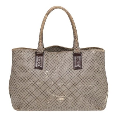 BOTTEGAVENETA Tote Bag Coated Canvas Gray Auth bs17363 | eBay