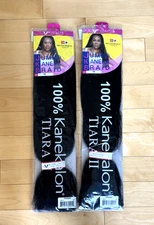 2 packs - Vivica Fox JKB-V Tiara II Jumbo Kanekalon Braiding Hair Color 1B Black
