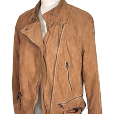 We The Free People Fenix Faux Leather Moto Jacket Camel Brown Women’s Medium