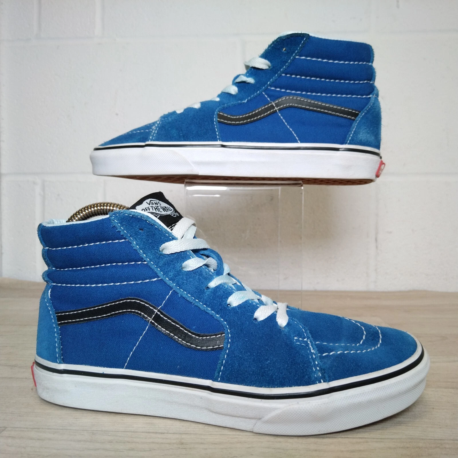 Sneakers Vans UK5 EU38 blu pelle scamosciata scarpe da skate casual