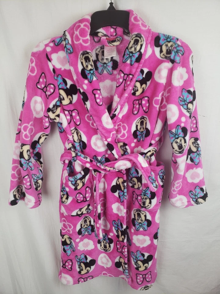 Disney Girl's Minnie Mouse Long Sleeve Robe with Pockets Sz L/10 - Image 3 of 4