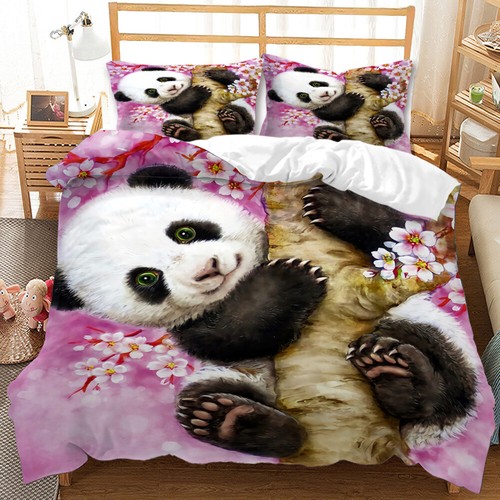 Koala Panda Quilt/Doona/Duvet Cover Set Single/Double/Queen Size Bed PillowCases - Picture 12 of 25