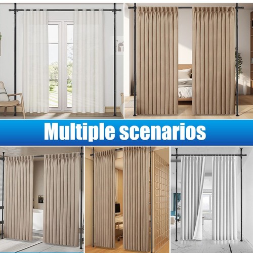 Large Room Divider Panel Privacy Partition Divider Screen Rod 1.2-3m Adjustable - Picture 4 of 19