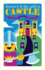 Original LEGO Art Yellow Castle 375 11"x17" Poster Dave Perillo