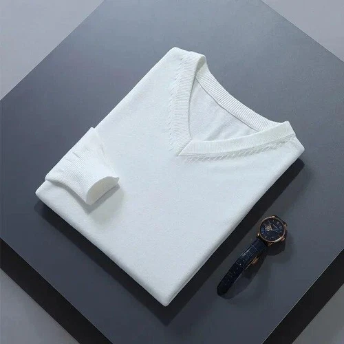 Suéter para Hombres Cuello en V Cálido Top Invierno Cachemira Prendas exteriores Informal Cómodo Suelto Jersey - Imagen 41 de 41