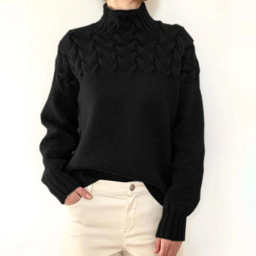 Damen Frauen Strick Rollkragen Pullover Langarm Winter Warm Pullover Oberteil! - Bild 11 von 33