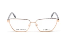 Guess GU50123 028 Grey Cat eye Metal Optic Eyeglasses Frame 55-14-140
