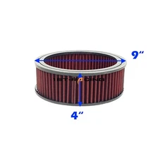 9"x4" Universal Polish Aluminum Round Air Cleaners SBC BBC 350 383 400 454 307