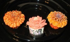 Lot of 3 Flower Cupcake Decorations for you or your dolls handmade polymer clay
