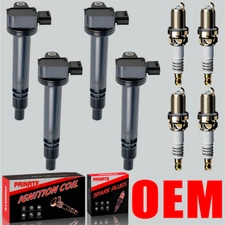 4X OEM Ignition Coil & Iridium Spark Plugs For Toyota Tacoma 2.4L 2.7L L4 UF323