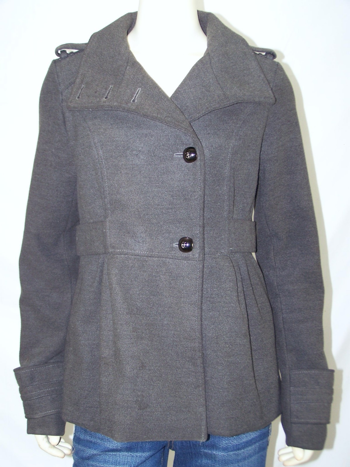 ALTRA Giacca idraulica donna taglia media 8 10 grigia manica lunga bottoni davanti pavone