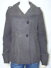 Hydraulic Jacket Womens Size Medium 8 10 Gray Long Sleeve Button Front Peacoat