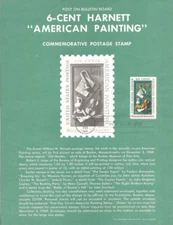 #1386 6c William Harnett  Stamp Poster- Unofficial Souvenir Page Flat HC