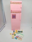 Vintage Mattel Barbie 1987 Pink Sparkles Refrigerator & Accessories
