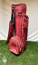 Used Jones Sports Co. Golf Cart/Carry Bag 5-Way Maroon w/ Rainhood 8 Pockets