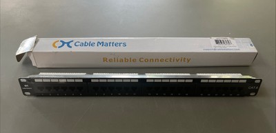 Cable Matters 180011-CAT6 24-Port Rackmount or Wallmount Patch Panel (New)