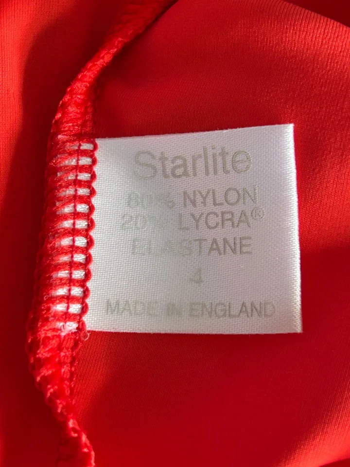 Size 4 UK Size 12 Red Cropped Camisole Nylon Lycra Dance Top USED Starlite - Image 4 of 4