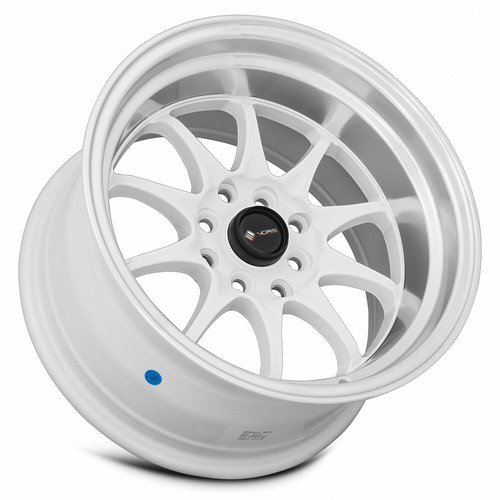 15x8 Vors TR3 4x100,4x114.3 +0 White Machine Lip Wheels (Set of 4) - Picture 3 of 3