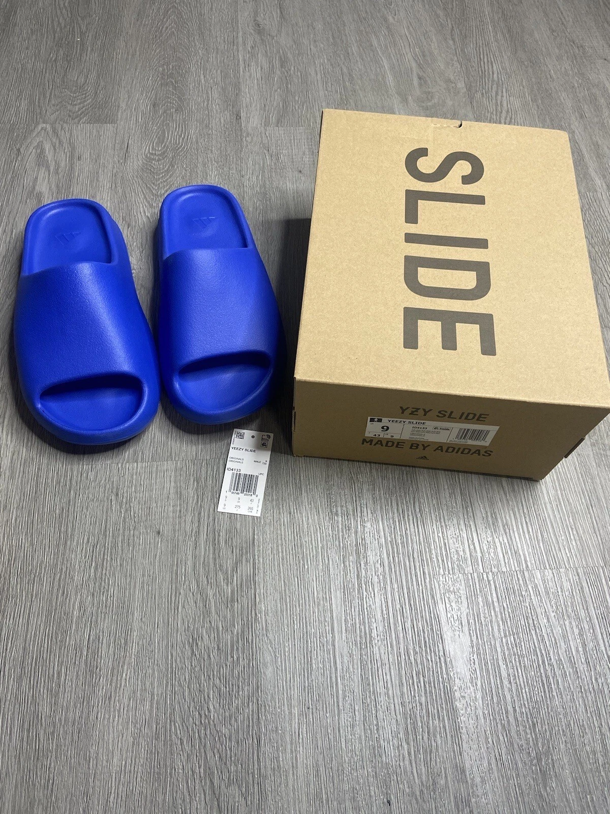 Scarpa uomo Yeezy Slide Azure taglia 9 blu slip on Kayne West ID4133