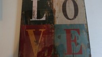 "Shabby Chic \"Love\" Holzschild Bild Vintage 30 X 30 Cm"
