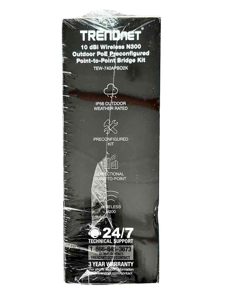 TRENDnet TEW-740APBO2K 10 dBi Wireless N300 Outoor Preconfig PtoP Bridge Kit NEW - Image 4 of 4