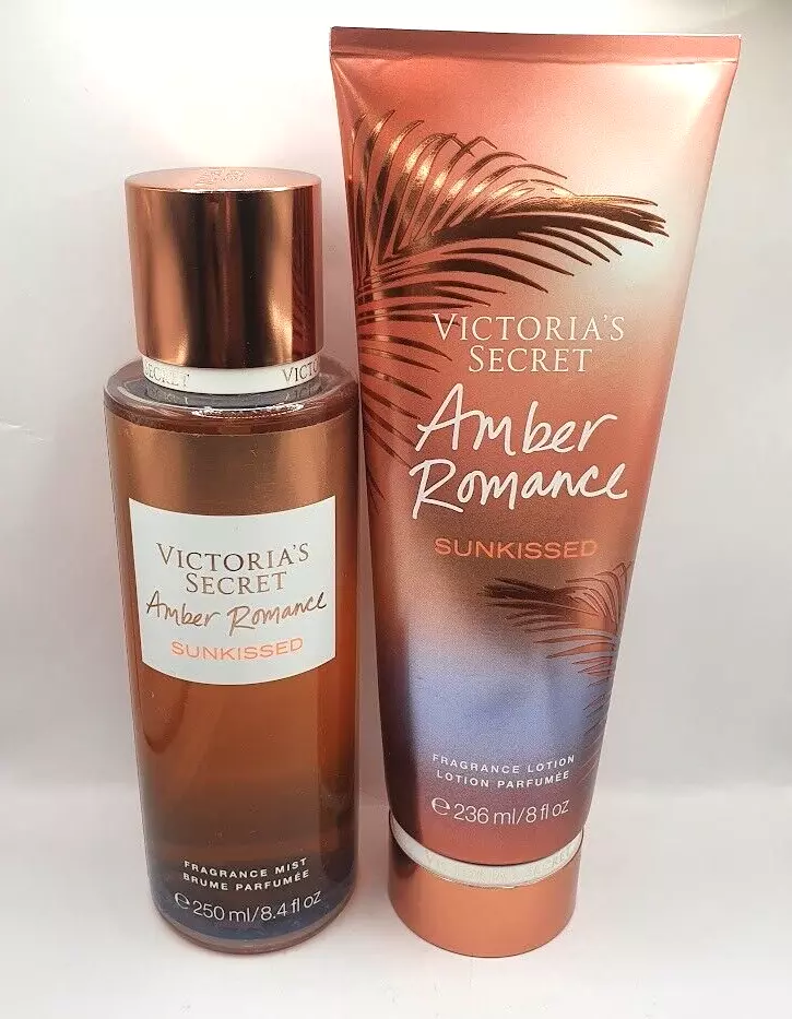 Victoria's Secret Amber Romance Fragrance Mist, Lotion & Body Set New