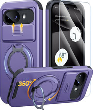 JAME for Google Pixel 10A Case, Ring Holder Stand Kickstand, Slide Camera Cover