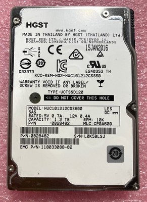 Lot of 10x EMC 118033088-02 1.2TB 10k 6g SAS SFF HDD (No Tray)