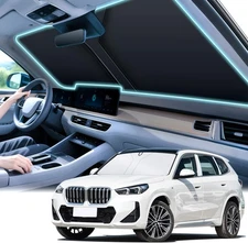 SINGARO Universal 300T Car Windshield Sun Shade, Foldable Big SUV, white 