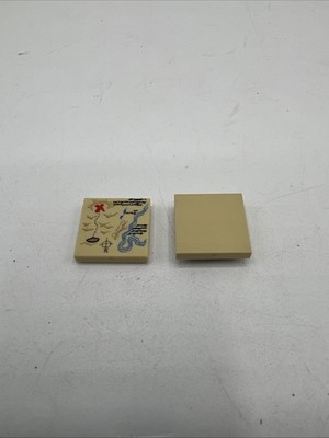 LEGO MAP Tile 2x2 TREASURE Minifigure TOOL River Mountain X marks the Spot