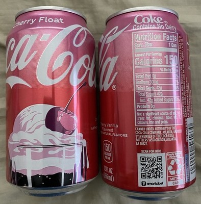 2 FULL 2026 COCA-COLA CHERRY FLOAT 12 OZ SODA CHERRY VANLLIA FLAVORED