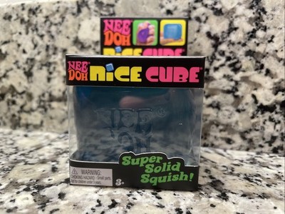 Schylling Nee Doh Nice Cube Super Solid Squish Squeeze Toy Blue Ages 3-4