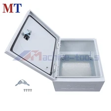 NEMA 4X Steel Electrical Box 12x10x6", IP66 Weatherproof w/Mounting Plate