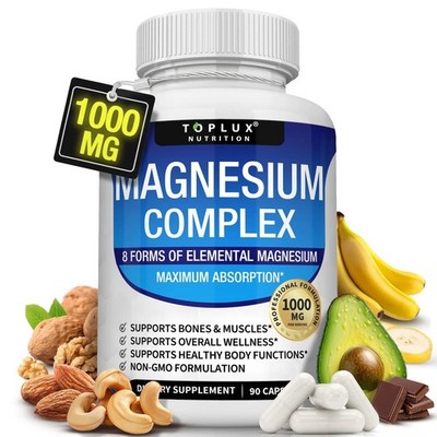 Toplux 8 Forms Magnesium Complex 1000mg Daily Mineral Health Supplement
