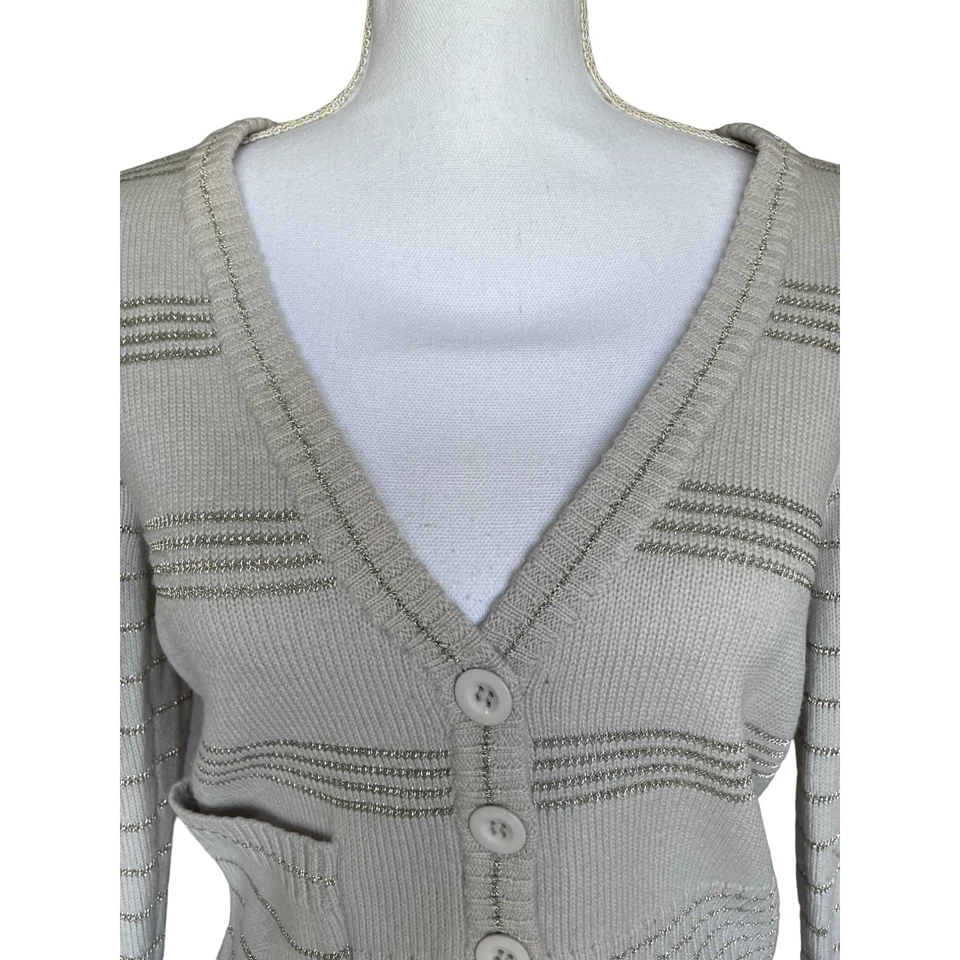 Кардиган из шерстяной смеси Marc by Marc Jacobs размер Small серый серебристая металлическая нить  - Изображение 4 из 4