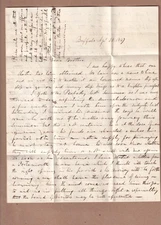 Buffalo NY 1847 UNITARIAN - Hosmer to Huidekoper at Meadville Theological School