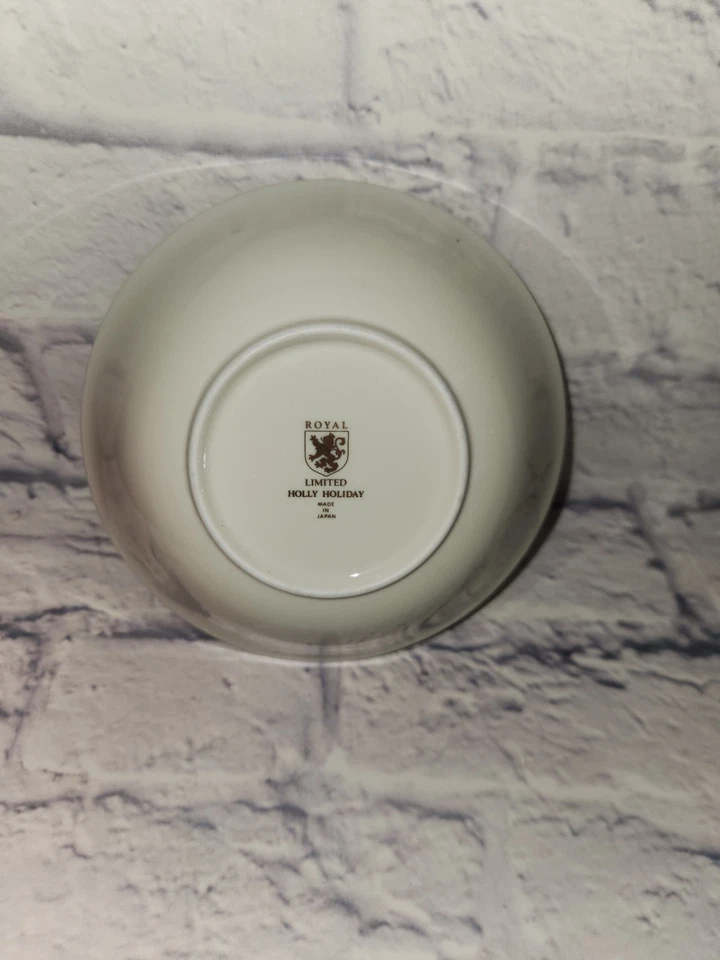 Tigelas de cereais Holly Holiday 4 porcelana fina do Japão 6,25 "EXCELENTE estado  - Imagem 4 de 4