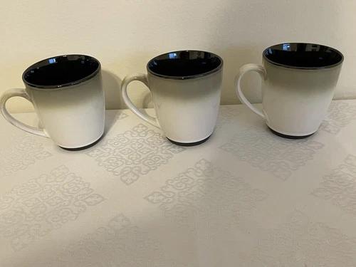 Sango NOVA BLACK 4932 Coffee Cups Lot Of 3