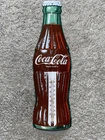 Vintage Coca-Cola Bottle Shaped Advertising Thermometer Sign Red Green White