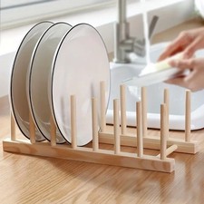 Wooden Dish Rack Stand Holder for Plates & Cups – Kitchen Storage & Drying Rack