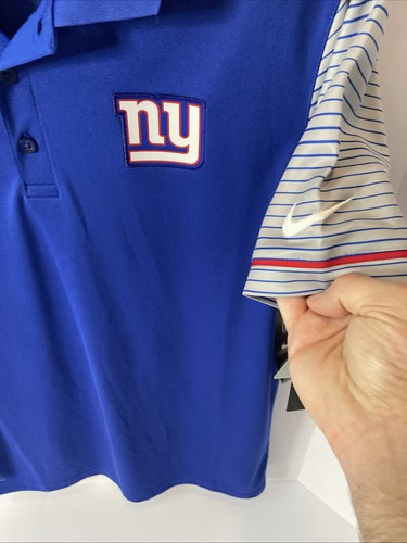 New York Giants NFL On Field Nike Dri-Fit Short Sleeve Polo Blue Mens Medium - Picture 2 of 15